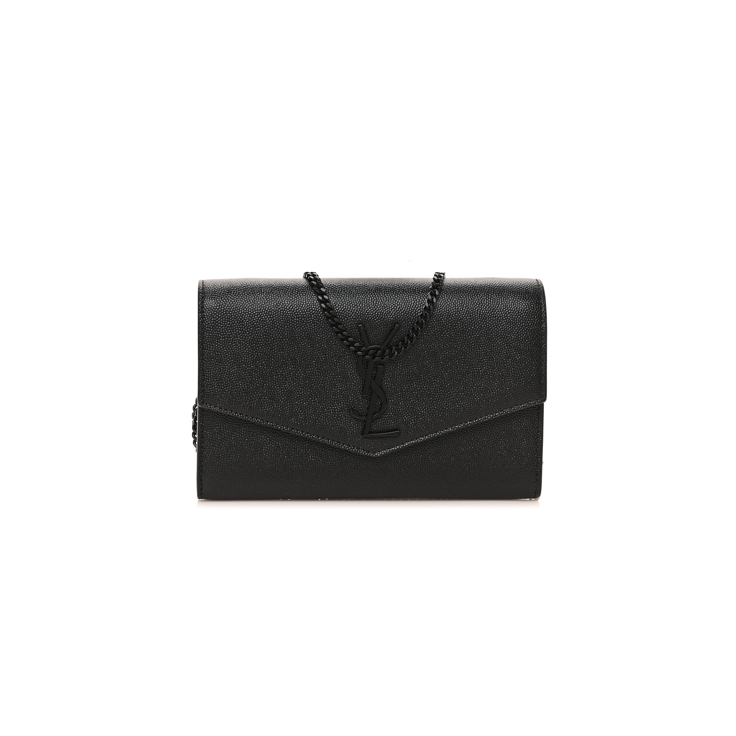 Y*L uptown chain wallet in grain de poudre embossed leather 6077881gf0u1000 (19*12*3cm)